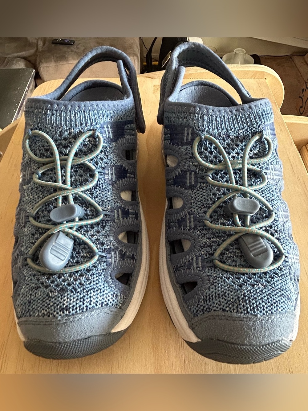 OrthoFeet Laguna Stretchable Sandals Blue Women’s 5.5 with Box and Inserts
